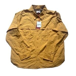 Woolrich x Target Mens Lg Mustard Yellow Utility Fishing Shirt Mesh Lined NWT